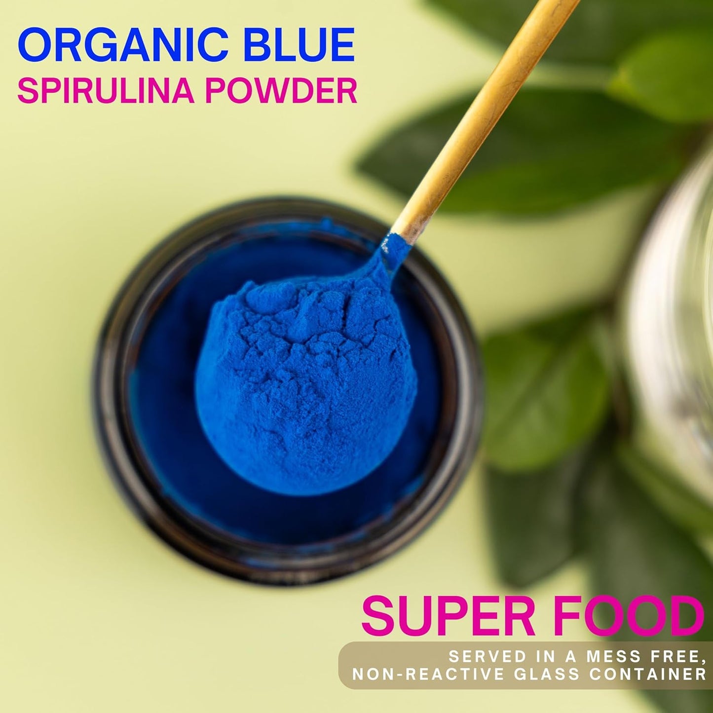 Eleven TLC Organic Blue Spirulina Powder - Flavorless Superfood with Vitamins, Minerals, & Plant Protein - Non-GMO Glass Jar - 1.24oz Jar, 35 Servings