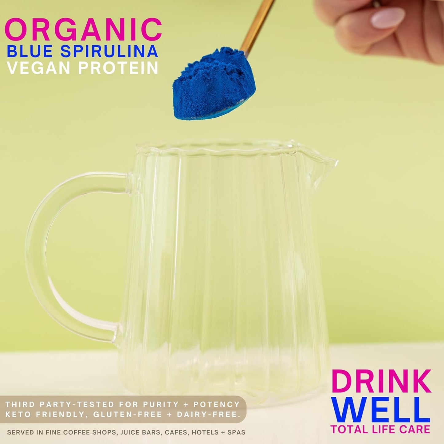 Eleven TLC Organic Blue Spirulina Powder - Flavorless Superfood with Vitamins, Minerals, & Plant Protein - Non-GMO Glass Jar - 1.24oz Jar, 35 Servings