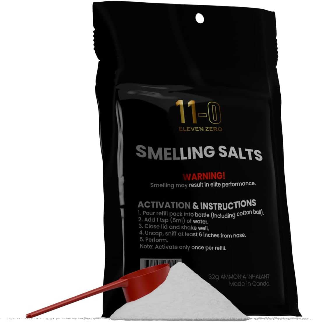 Eleven Zero 11-0 Strong Smelling Salts in Portable Metal Container for Athletes - Powerful Ammonia Inhalants for Instant Energy & Adrenaline Boost