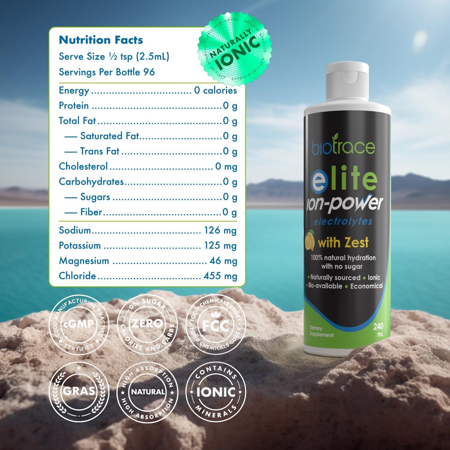 Elite Zest Electrolyte Drops | Zero Calorie, Sugar-Free Hydration Supplement | Enhanced with Trace Minerals for Rapid Workout Recovery | 4.1 fl oz Bottle
