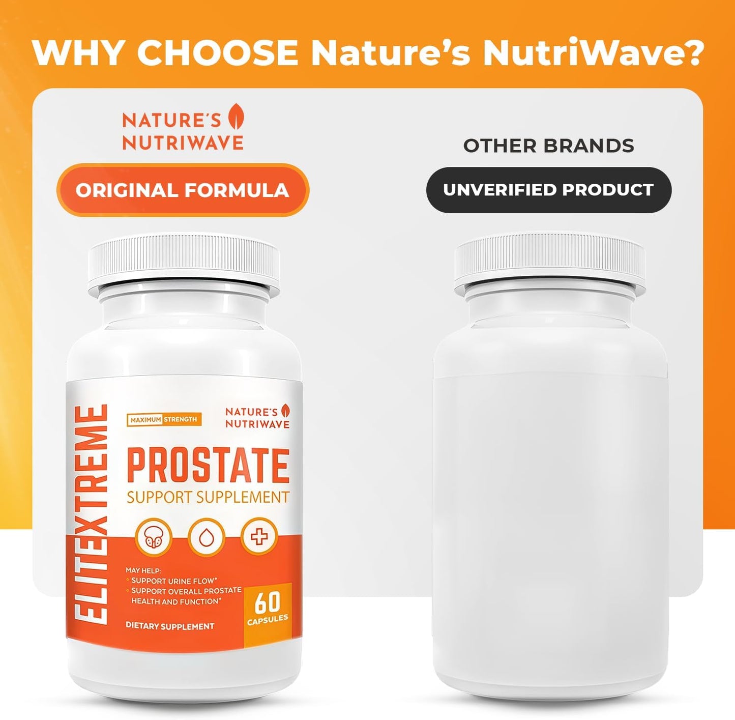 ELITEXTREME PROSTATE Health Supplements for Men with Saw Palmetto Extract - Non-GMO, Made in USA - 60 Caps, 1 Month Supply