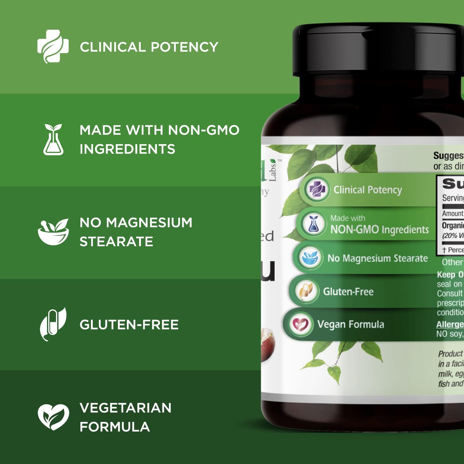 Emerald Labs Camu Camu Supplement - Plant-Based Vitamin C with Bioflavonoids, Amino Acids, B Vitamins - Gluten-Free, Vegan - 60 Veg Caps