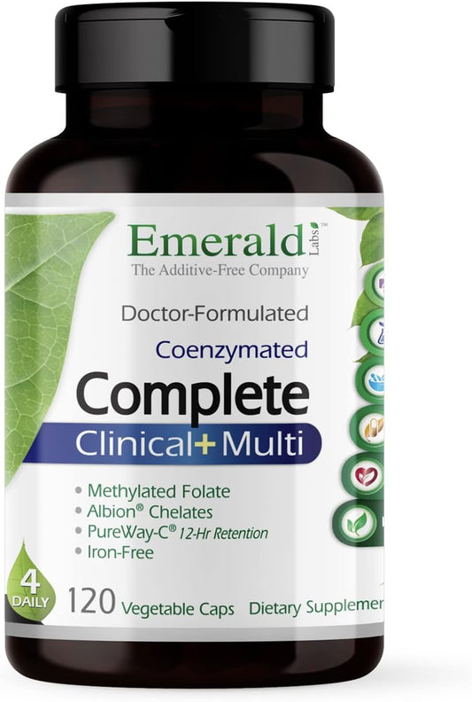 EMERALD LABS Complete Clinical Multi - Multivitamin with Methylated Folate & Digestive Enzymes - 120 Capsules