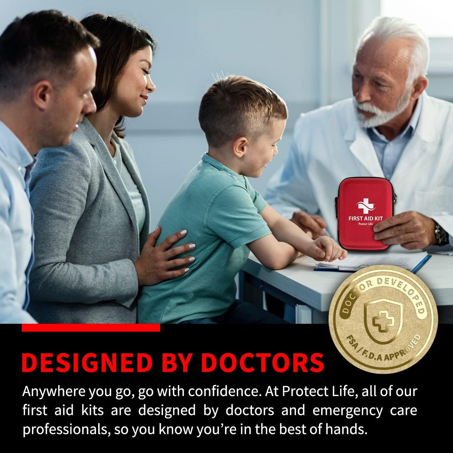 Emergency Scar Therapy Kit for Home & Business | HSA/FSA Eligible First Aid Kit | Travel & Camping Medical Kit (200 Piece)