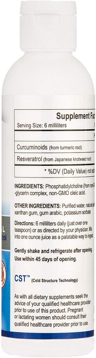 Empirical Labs Liposomal Curcumin Resveratrol Supplement 6 fl. oz - Antioxidant and Anti-Inflammatory Support