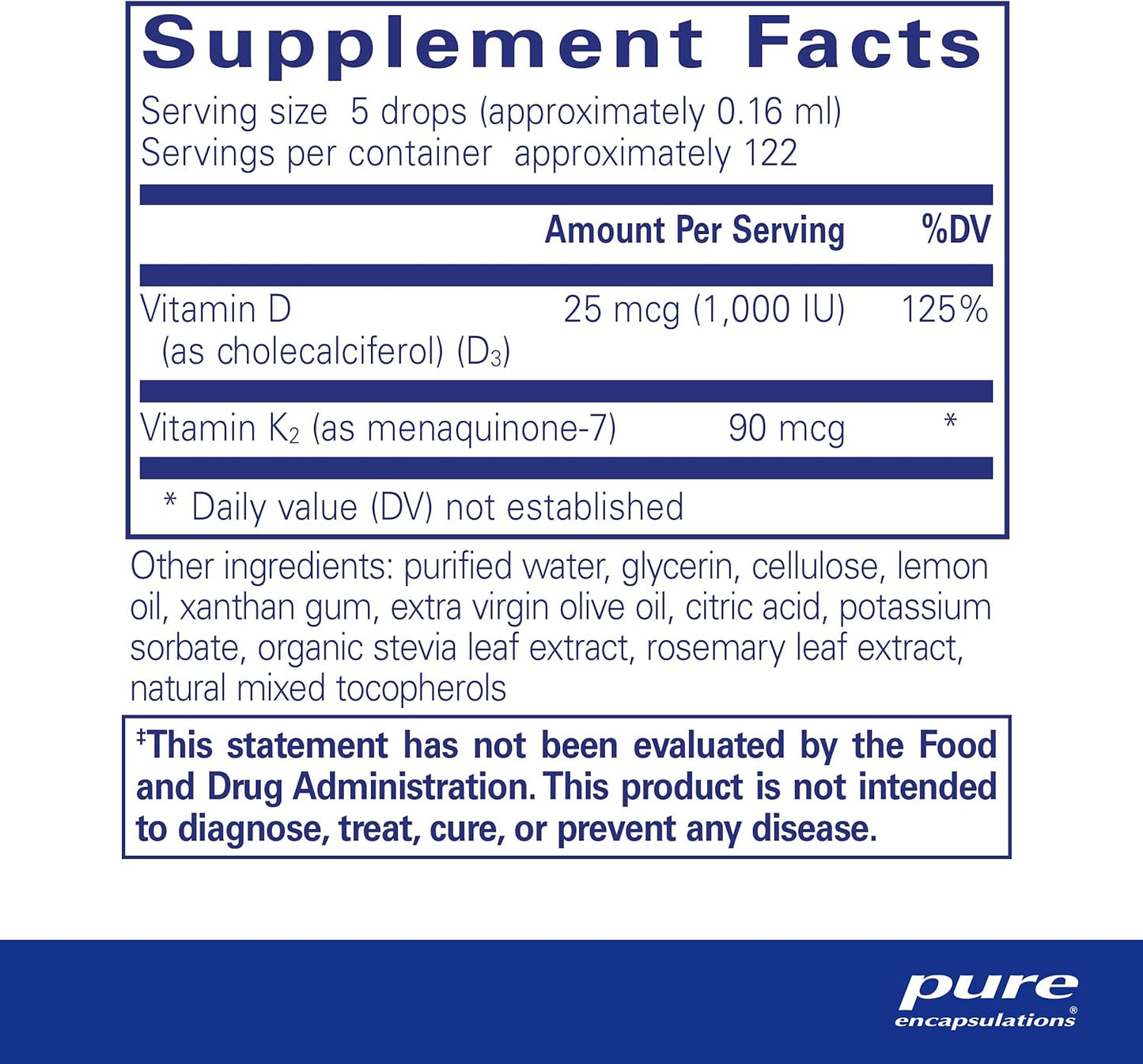 EmulsiSorb K2/D3 Liquid by Pure Encapsulations | Emulsified Vitamin K2 and D3 for Vascular Health | 0.7 Fl Oz