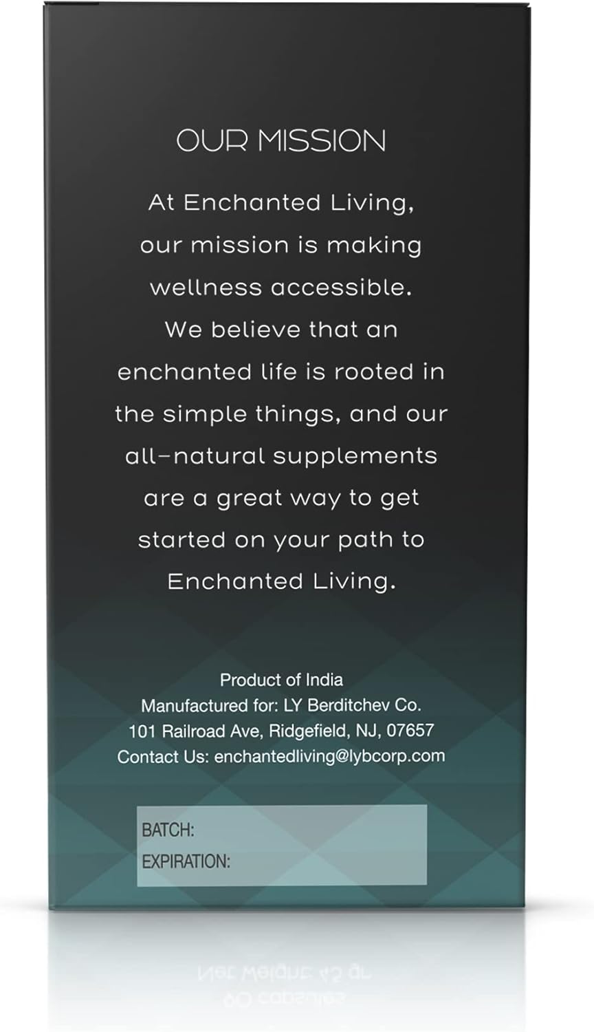 Enchanted Living High-Potency Spirulina Capsules - 90 Count, 500 mg, Plant-Based Superfood Supplement, Non-GMO Vegan Capsules