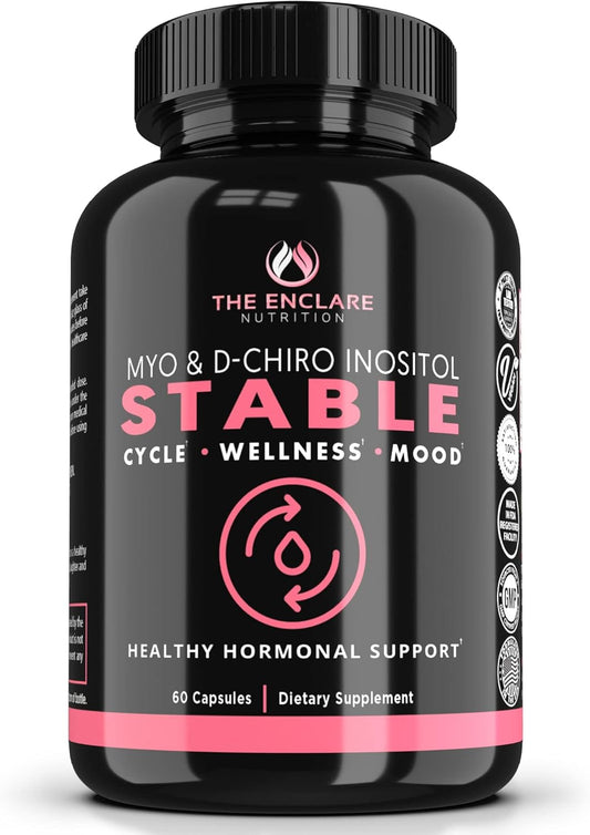 Enclure Nutrition Myo-inositol & D-chiro Inositol Capsules - 40:1 Ratio for Hormone Balance, PCOS Support, Ovarian Health - Fertility Supplements for Women