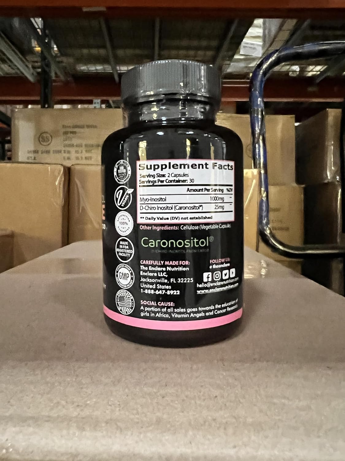 Enclure Nutrition Myo-inositol & D-chiro Inositol Capsules - 40:1 Ratio for Hormone Balance, PCOS Support, Ovarian Health - Fertility Supplements for Women