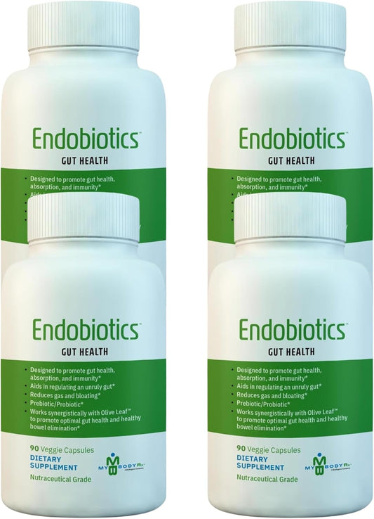 Endobiotics Gut Support Supplement - 8 Beneficial Bacteria for Digestive Health - 90 Capsules x 4 Pack