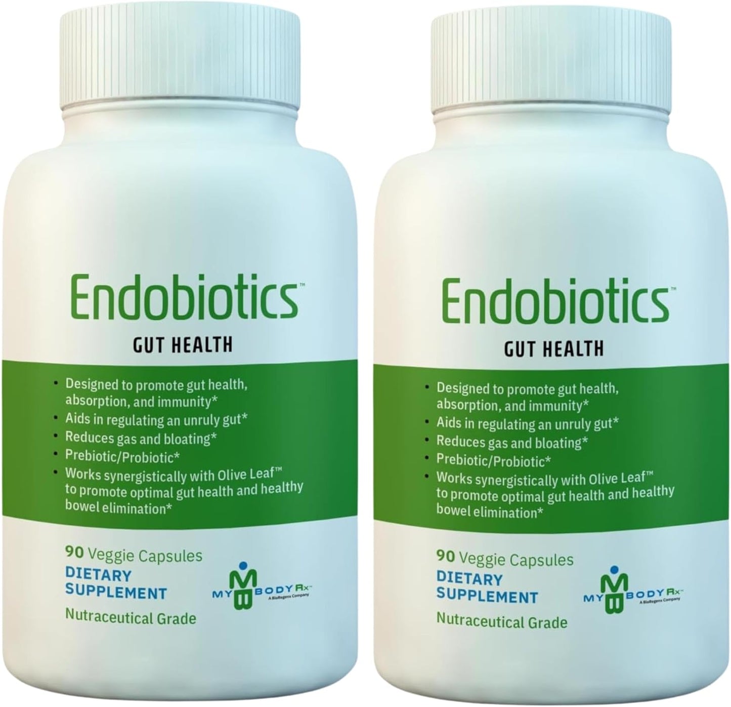 Endobiotics Gut Support Supplement - 90 Capsules 2pk - Eight Beneficial Bacteria for Digestive Health by MYBODYRX