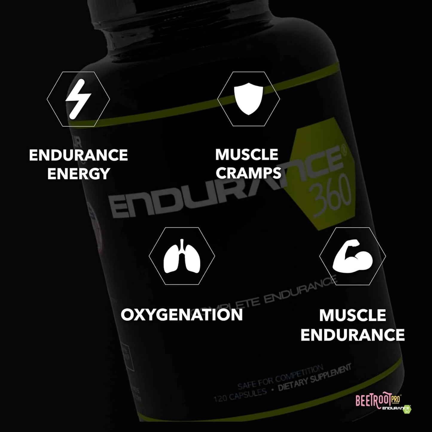 Endurance 360: Electrolytes, Creatine, Beta Alanine for Stamina, Leg Cramp Prevention, Muscle Recovery, VO2 Max Boost