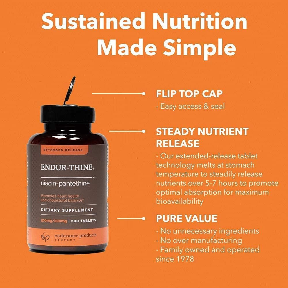 Endurance Products Endur-Thine: Extended Release Niacin + Pantethine for Cardiovascular Support - 90 Tablets - BoostGo Australia