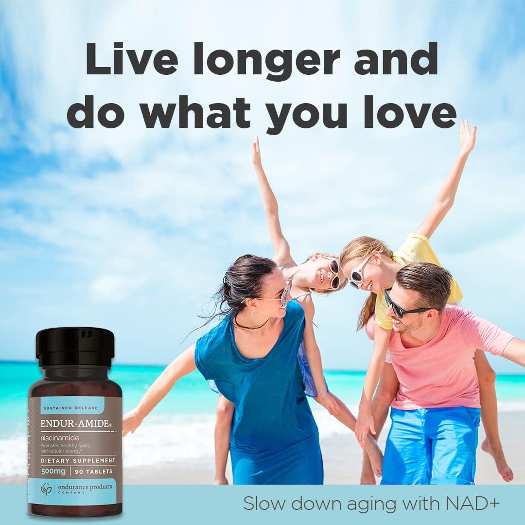 Endurance Products NAD+ Niacinamide B3 Combo Pack - 500mg Endur-Amide & 250mg ENDUR-ACIN - Extended Release for Optimal Absorption & Low-Flush - 200 Tablets