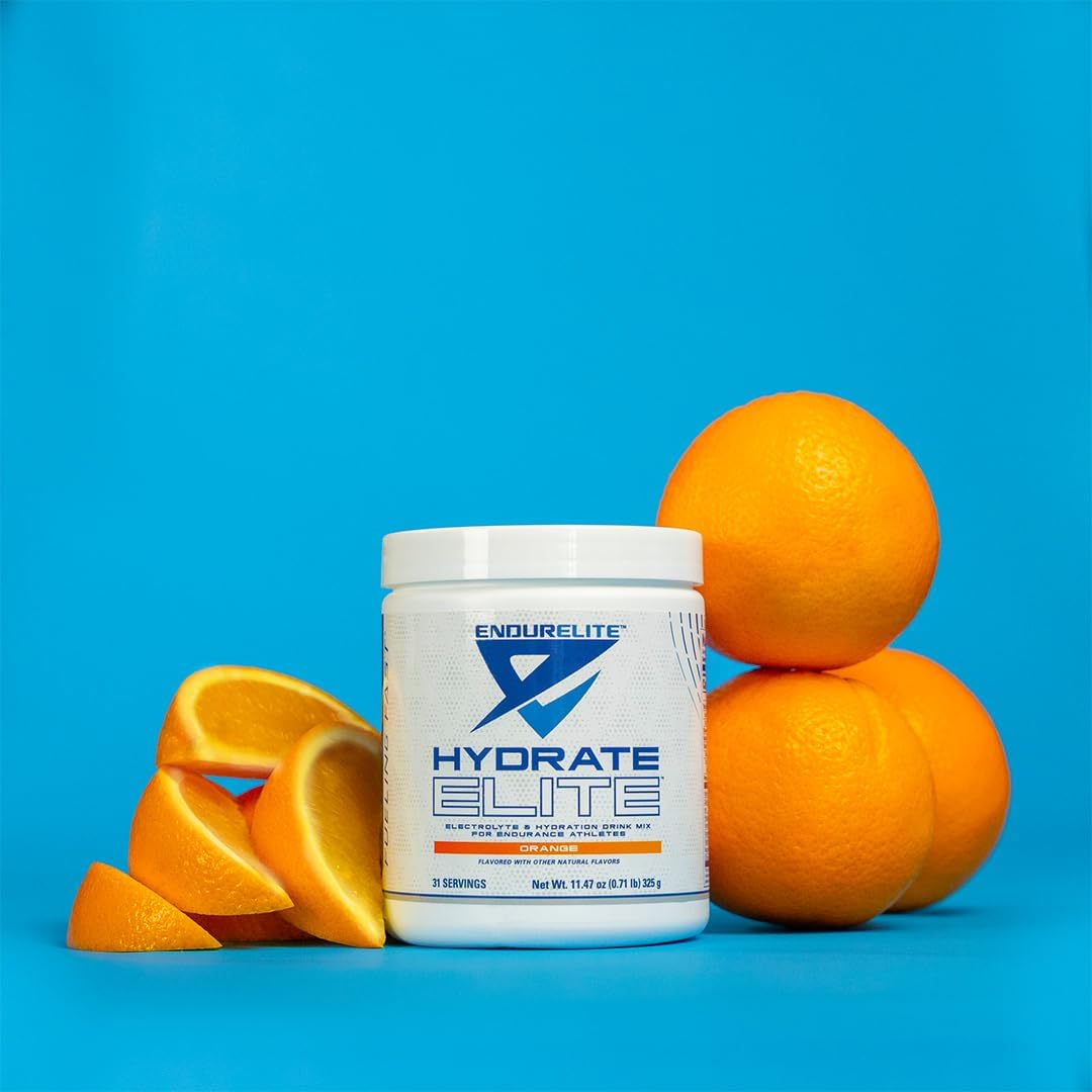 EndurElite Hydrate Elite Hydration Powder Mix: Orange Flavor, 31 Servings for Men and Women, Electrolytes Included