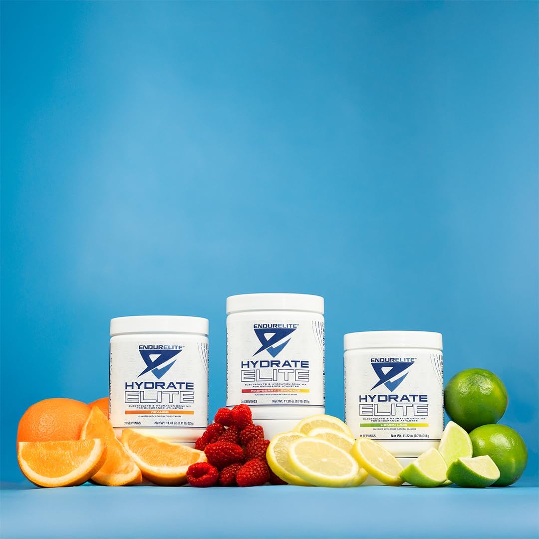 EndurElite Hydrate Elite Hydration Powder Mix: Orange Flavor, 31 Servings for Men and Women, Electrolytes Included