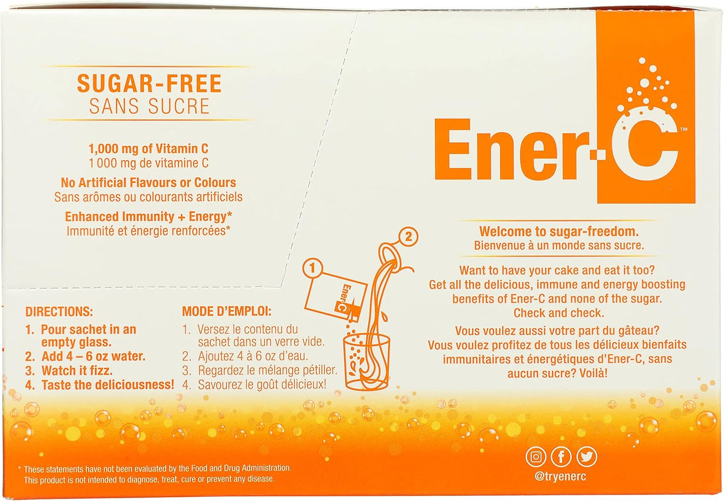 Ener-C Ener-Life Orange Sugar Free Vitamin C Drink Mix - 30 Packets, 2 OZ