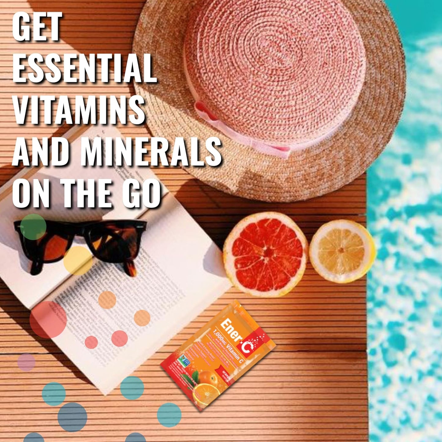 Ener-C Orange Multivitamin Drink Mix Powder with 1000mg Vitamin C & Electrolytes - Natural Energy & Immune Support - Non-GMO Vegan & Gluten Free - 60 Packets