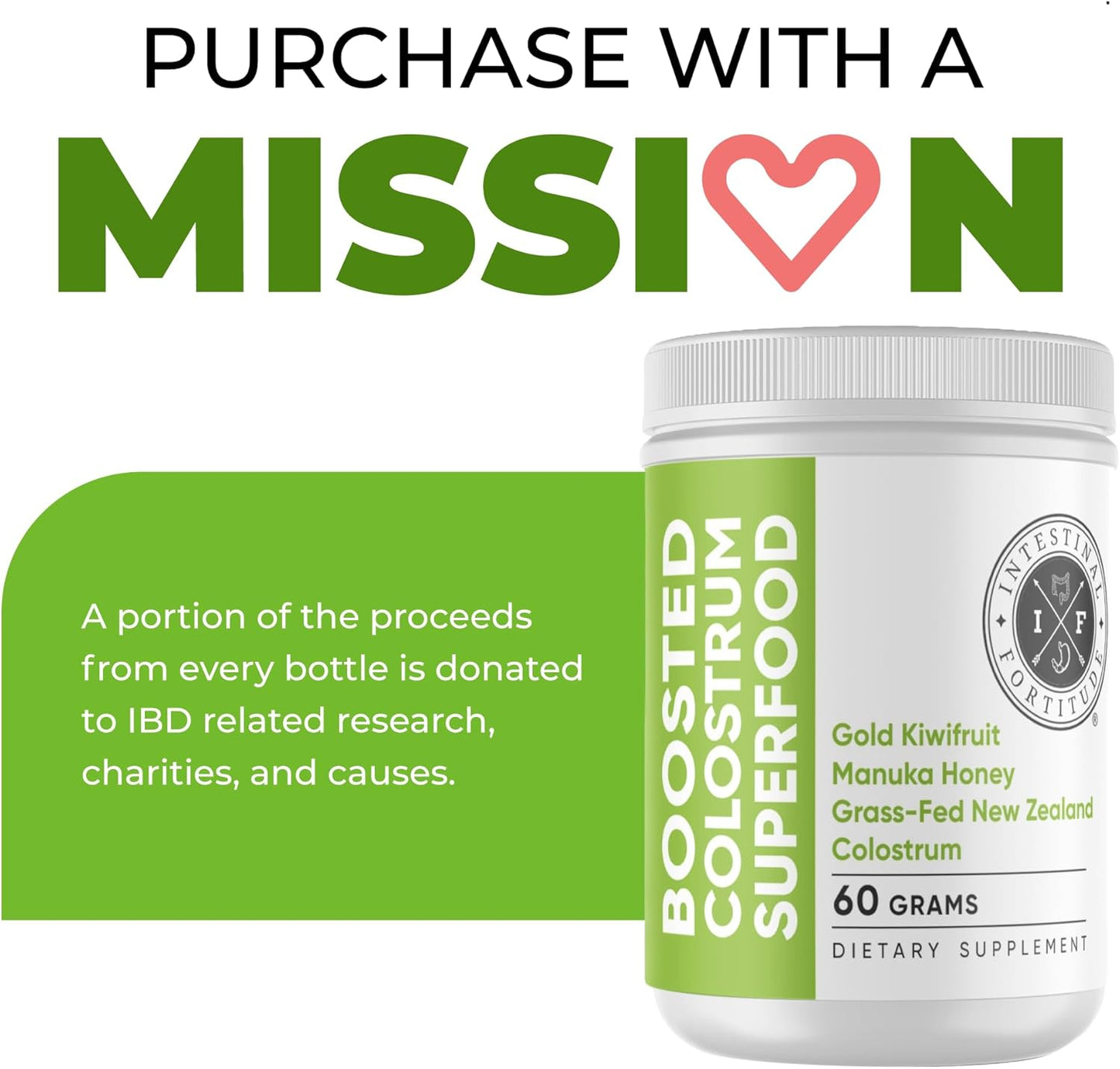 Energizing Grass-Fed Bovine Colostrum Superfood Powder for Digestion & Immune Health - 60g Dietary Supplement with Gold Kiwifruit & Manuka Honey