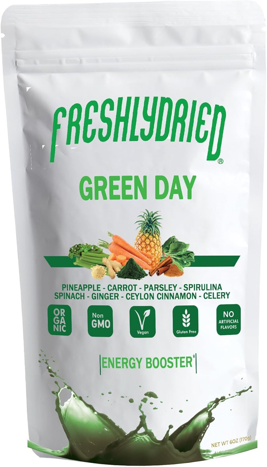 Energizing Green Day Powder with Ceylon Cinnamon, Ginger, and Superfoods - Vegan Friendly - 17 Servings