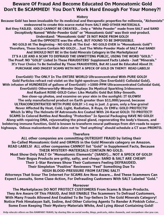 EnerGold® Monoatomic Gold Supplement: Pure Gold Formula, No Additives. Supports DNA Repair, Pineal Gland Regeneration, and EMF Protection.