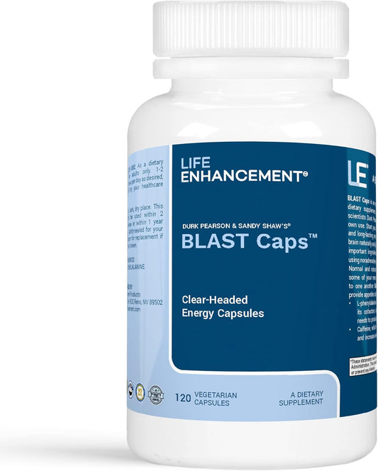 Energy Boosting Blast Caps | Packed with B12, Niacin, Caffeine, Taurine, Phenylalanine, Vitamin C | 60 Servings