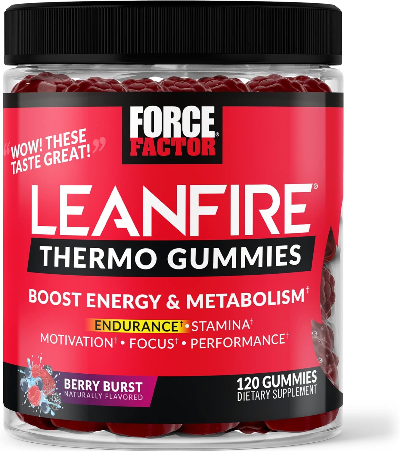 Energy-Boosting LeanFire Thermo Gummies with B12, Caffeine, & Green Coffee Bean - 120 Gummies