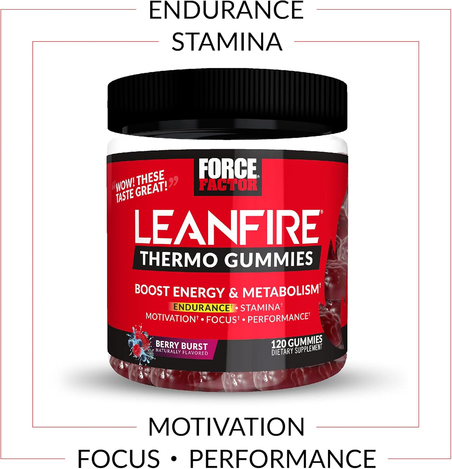 Energy-Boosting LeanFire Thermo Gummies with B12, Caffeine, & Green Coffee Bean - 120 Gummies