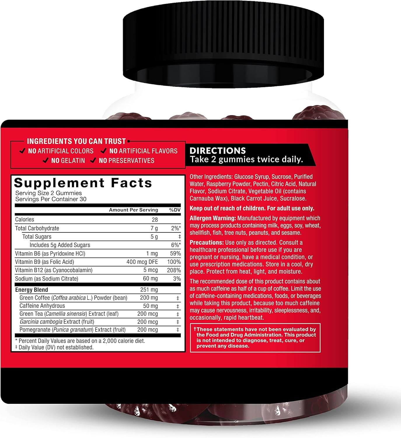 Energy-Boosting LeanFire Thermo Gummies with B12, Caffeine, & Green Coffee Bean - 60 Gummies - BoostGo Australia