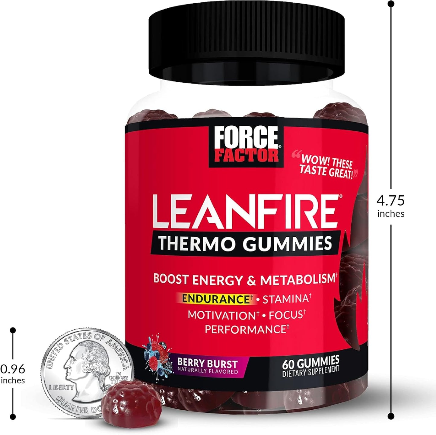 Energy-Boosting LeanFire Thermo Gummies with B12, Caffeine, & Green Coffee Bean - 60 Gummies - BoostGo Australia