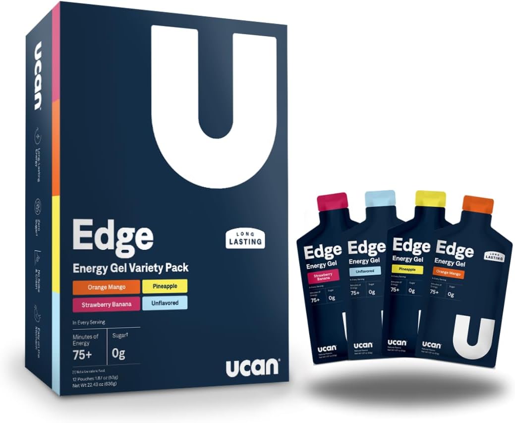 Energy Boosting Training Bundle: Edge Gel Variety Pack, Tropical Orange Powder for Pre & Post Workout | Vegan, Keto-Friendly