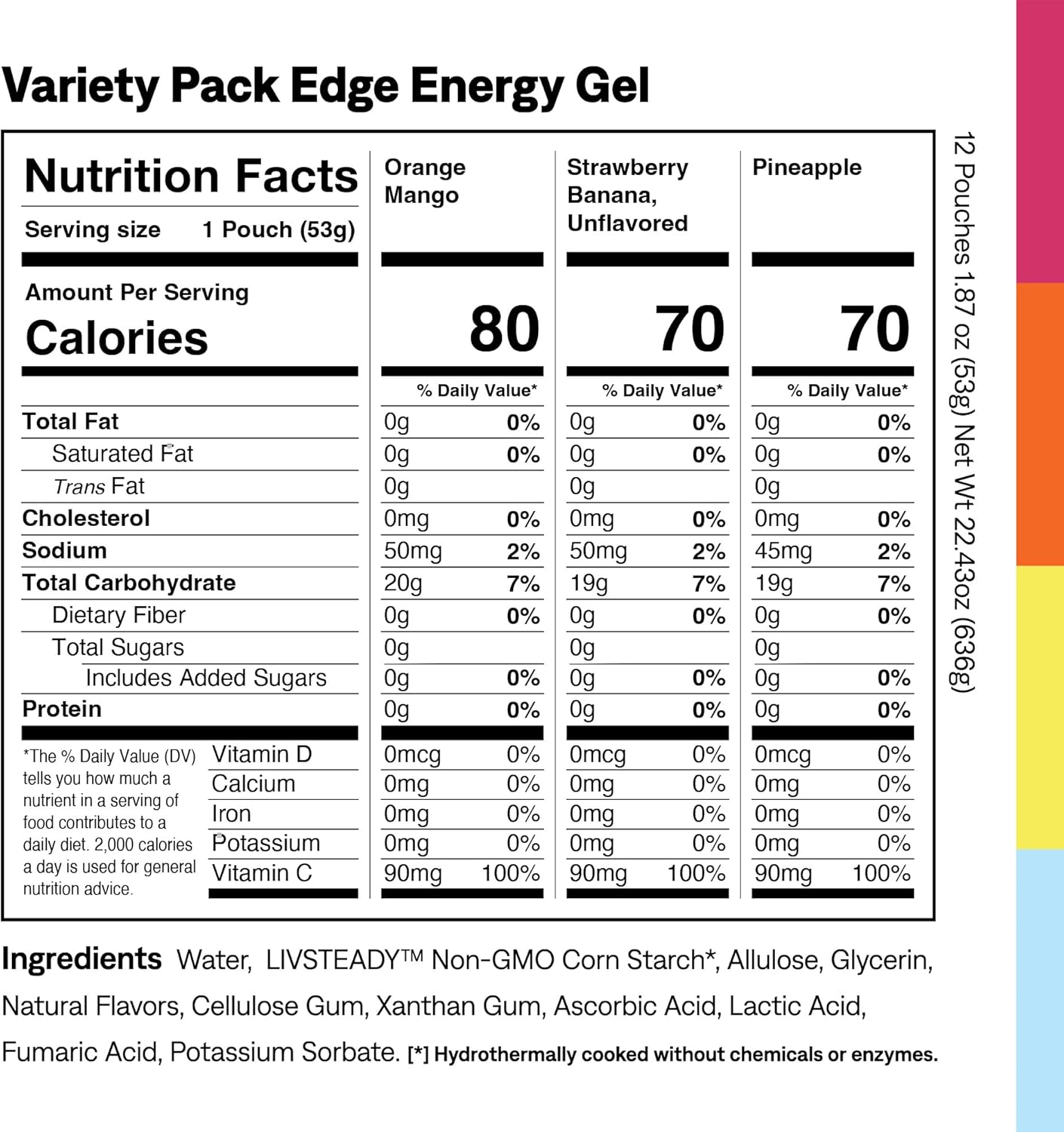 Energy Boosting Training Bundle: Edge Gel Variety Pack, Tropical Orange Powder for Pre & Post Workout | Vegan, Keto-Friendly