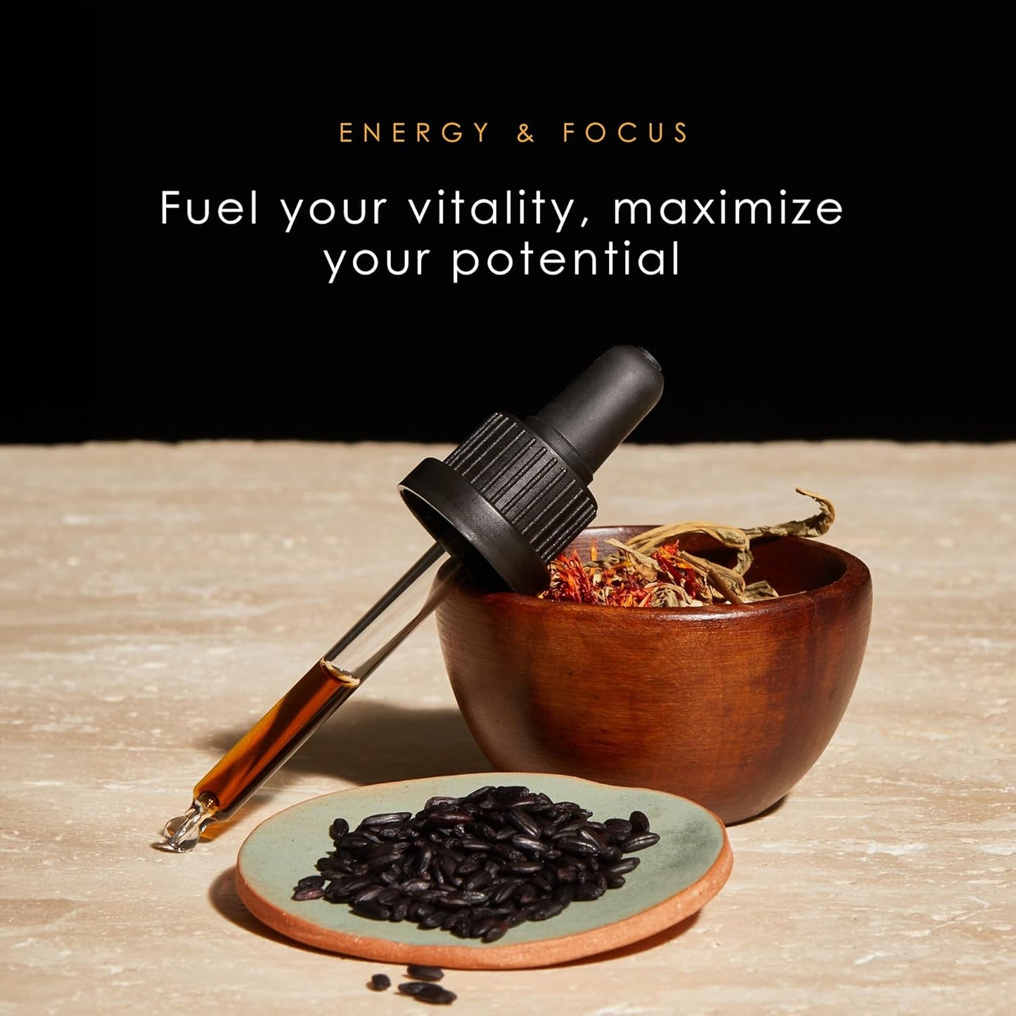 Energy & Focus Herbal Tincture with Ashwagandha & Rhodiola for Natural Boost | Ancient TCM Wisdom | 30 ml