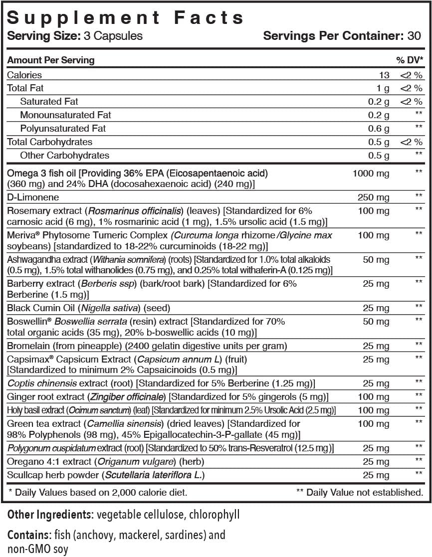 Enflamen Supplement for Joint Comfort & Healthy Inflammatory Response | Turmeric, Ginger, Capsicum | 90 Capsules