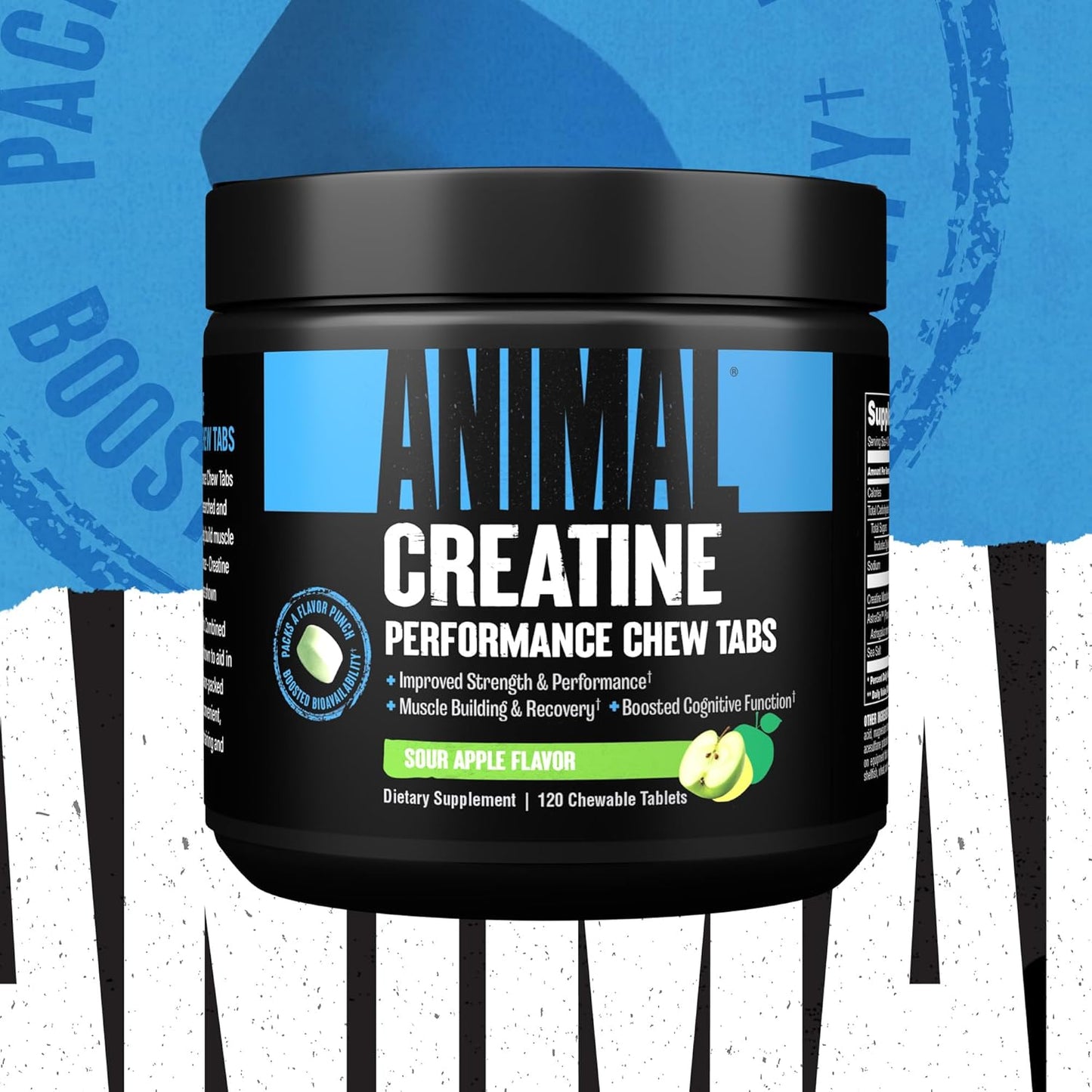 Enhanced Green Apple Creatine Chews Tablets with AstraGin for Improved Absorption and Sea Salt for Added Pumps