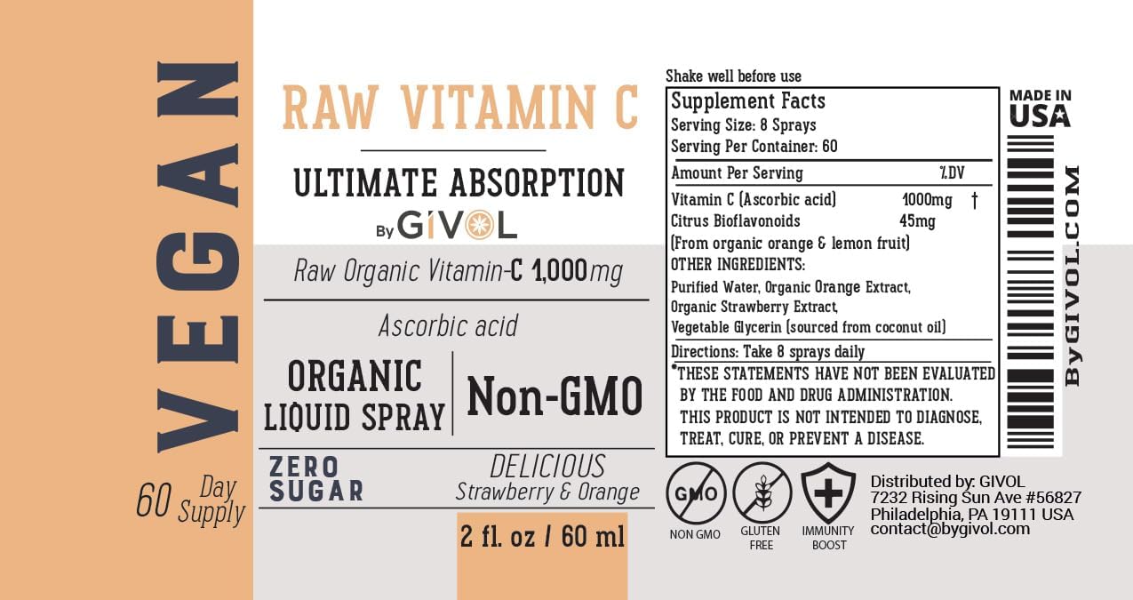 Enhanced Potency GIVOL Raw Bromelain Mist-Liquid Pineapple Extract with Vitamin C - 500mg Spray for Daily Essential Protein Support and Wellness Benefits