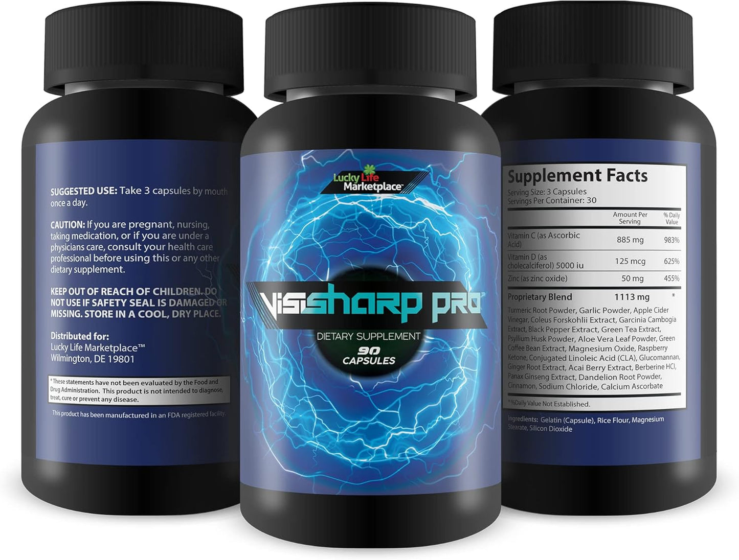 Enhanced Vision Support Supplement for Healthy Eyes - Natural Formula with Vitamins, Minerals, Antioxidants - Improve Day and Night Vision - Promotes Eye Health