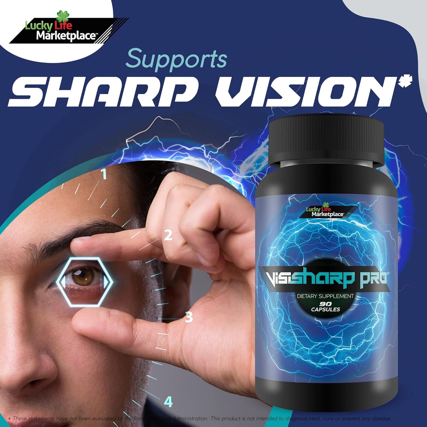 Enhanced Vision Support Supplement for Healthy Eyes - Natural Formula with Vitamins, Minerals, Antioxidants - Improve Day and Night Vision - Promotes Eye Health