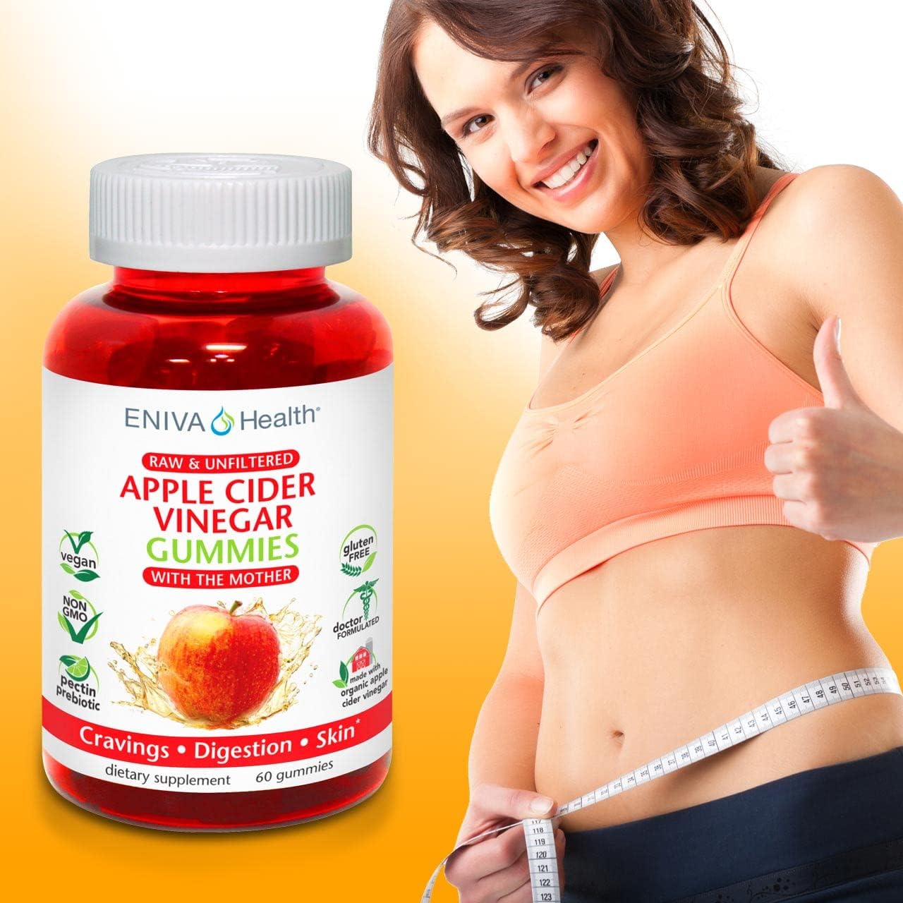 Eniva Health Apple Cider Vinegar Gourmet Gummy Vitamins 2 Pack - 120 Count