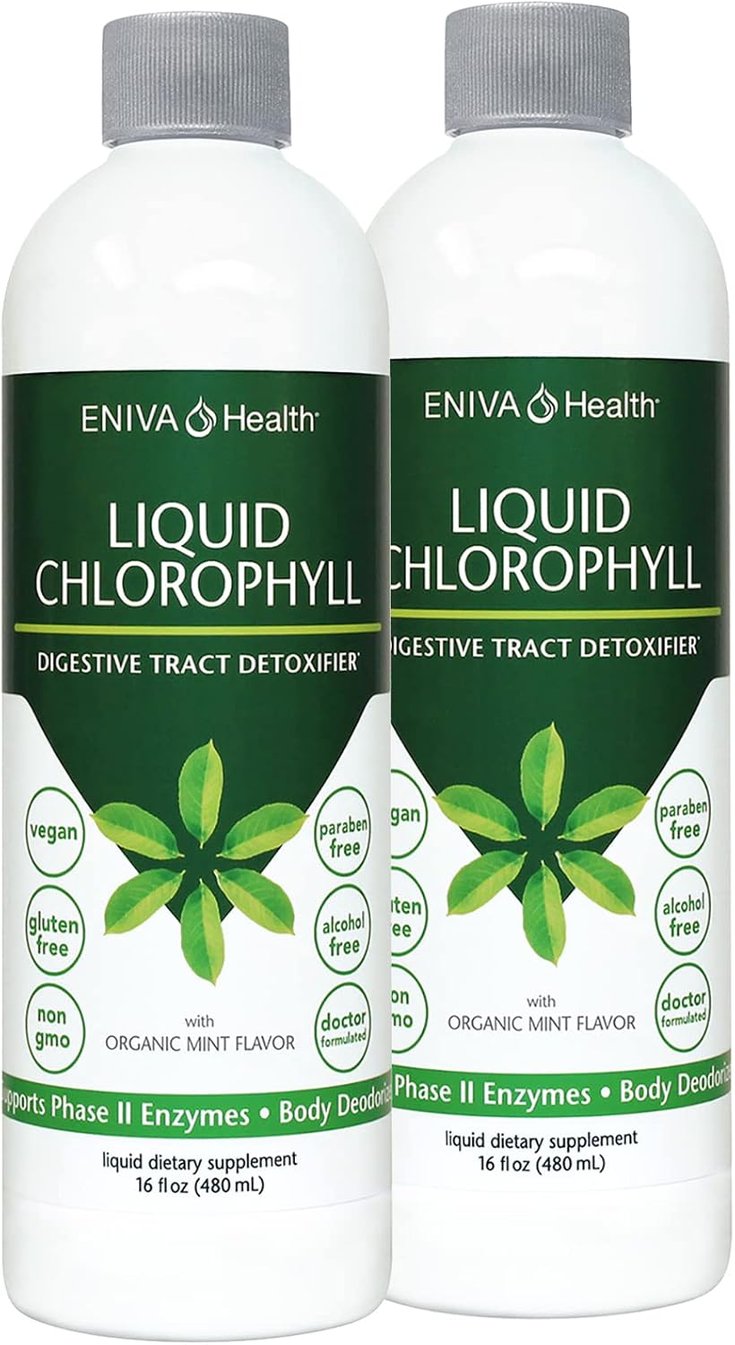 Eniva Health Liquid Chlorophyll - Mint Flavor | Supports Skin, Immunity, Energy, and Gut Health | USA Manufactured - 64 Servings