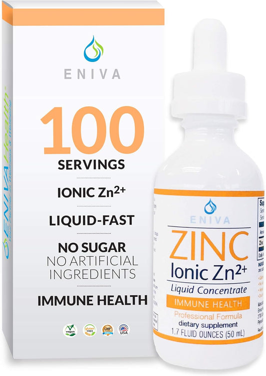 Eniva Health Liquid Zinc Supplement - Ultra Concentrated Drops for Immune Health - 1.7 oz.