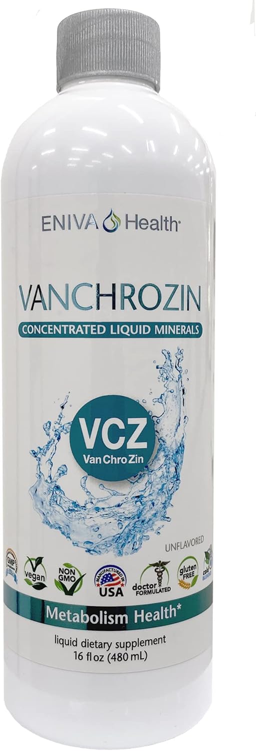 Eniva Health VANCHROZIN Liquid Ionic Minerals Supplement - Vanadium, Chromium, Zinc - Diabetic Friendly - 16 Fl Oz, 96 Servings
