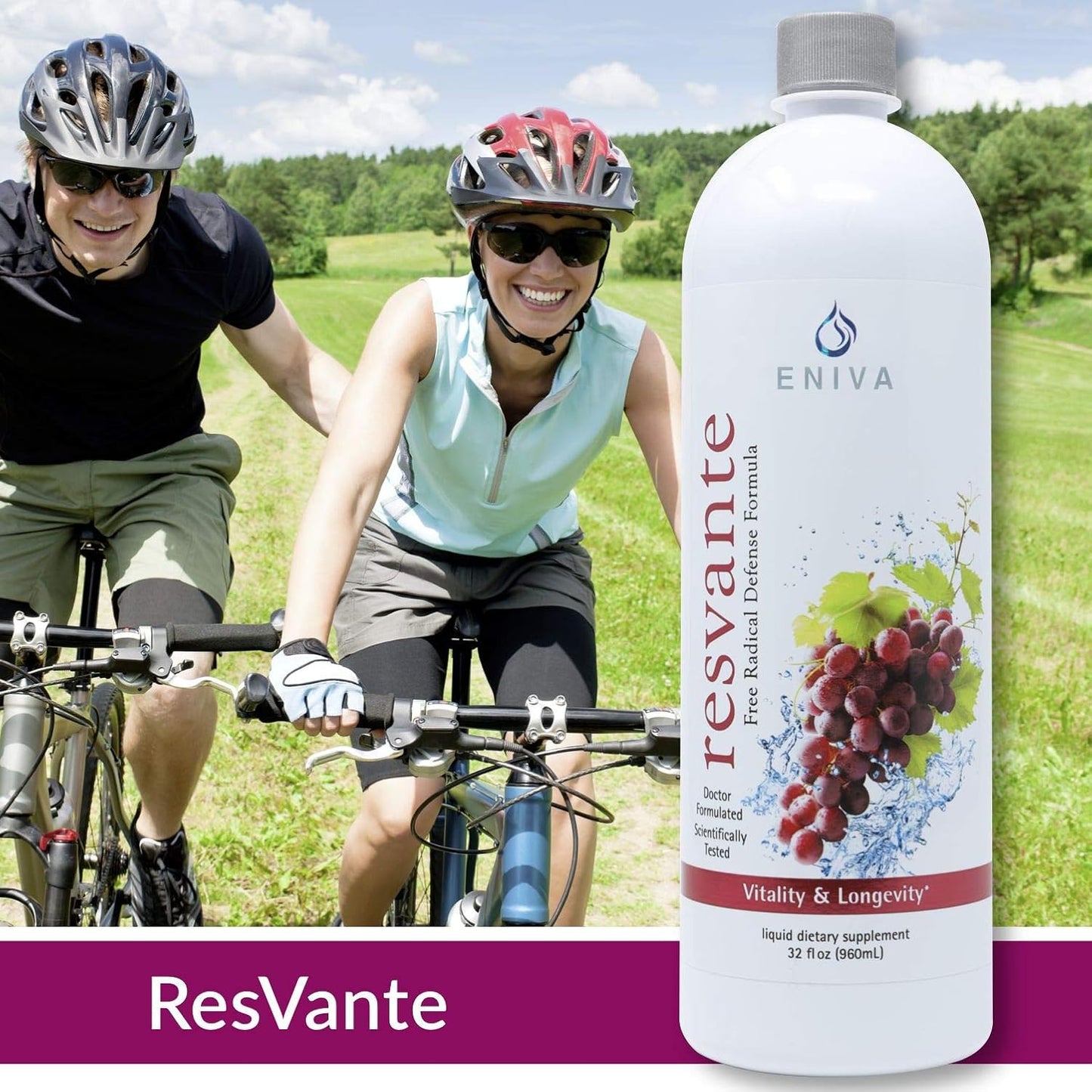 Eniva ResVante Liquid Resveratrol Supplement - Highest Potency Anti-Aging Formula - 32 Ounce Bottle