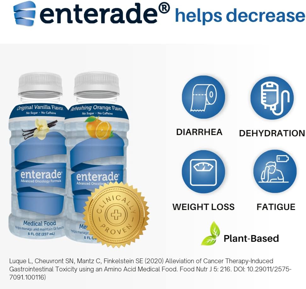 enterade AO 48 Bottles Orange and Vanilla Bundle for Reducing Treatment GI Side Effects