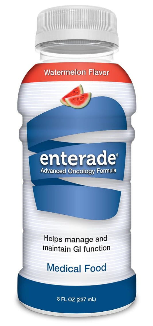 enterade Oncology Watermelon 8 oz Liquid Bottles - 12 Pack, Reduce GI Side Effects During Chemo, Clinically Proven Formula for Men and Women, Supportive Care Beverage