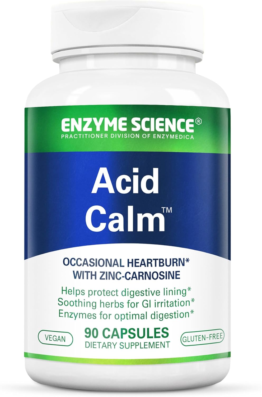 Enzyme Science Acid Calm Capsules - Digestive Enzyme Supplement for Heartburn & Indigestion - 90 Vegetarian Capsules