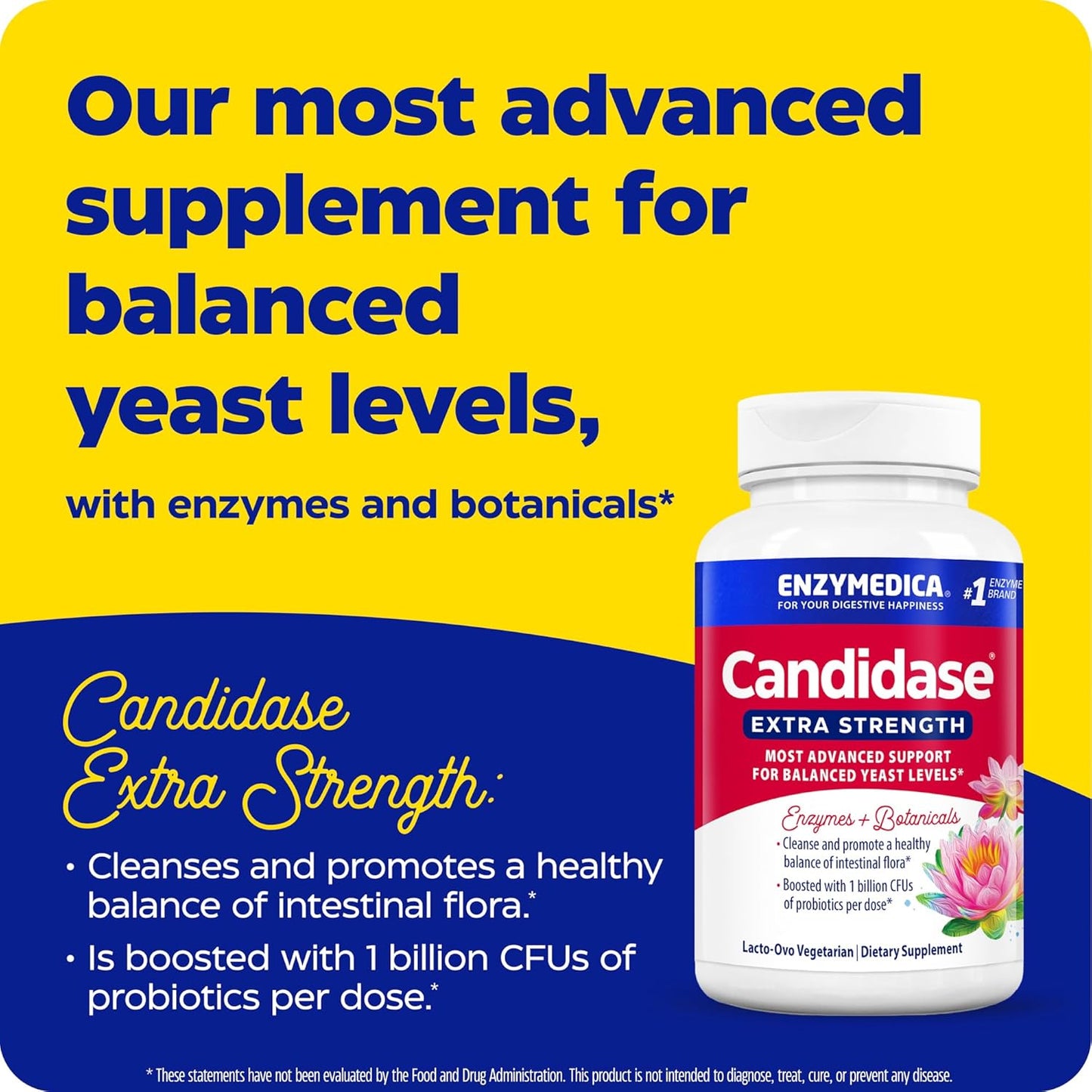 Enzymedica Candidase Extra Strength Capsules - Advanced Cleansing Support with Enzymes, Probiotics, & Botanicals