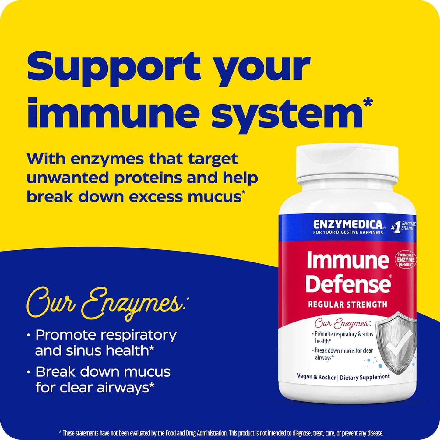 ENZYMEDICA Enzyme Defense Capsules - 120 Count, Digestive Enzyme Supplement