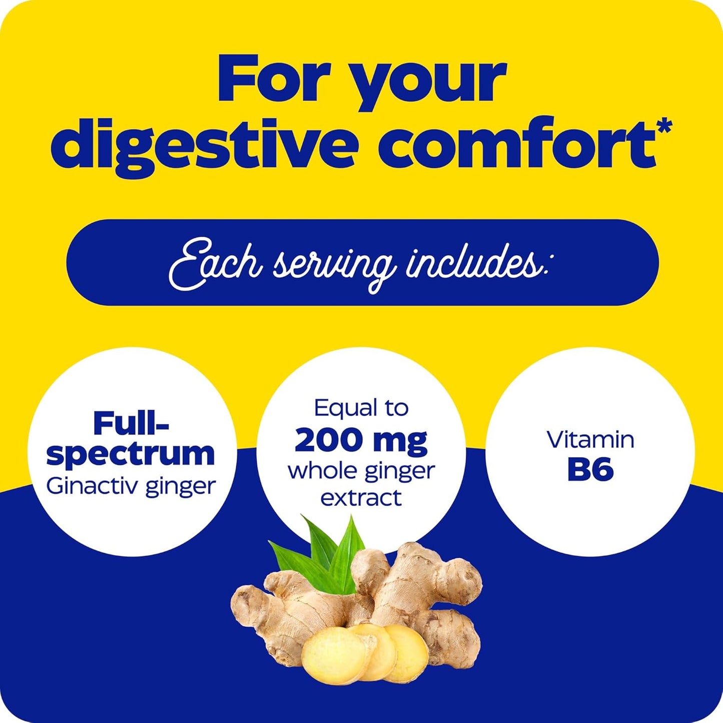 Enzymedica Ginger and Vitamin B6 Gummies - High Potency Support for Nausea and Indigestion - 60 Count