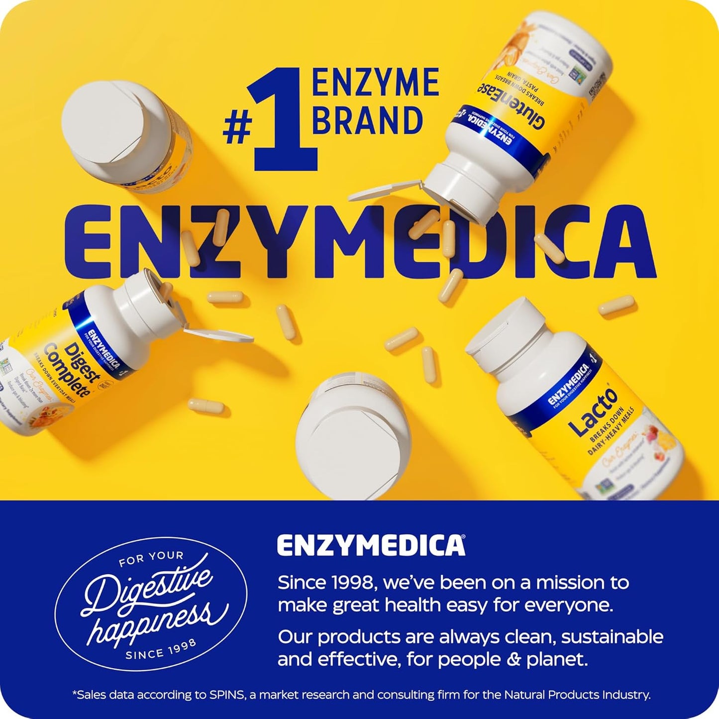 Enzymedica GlutenEase Extra Strength Digestive Enzymes - Supports Gluten & Casein Intolerance - 60 Count